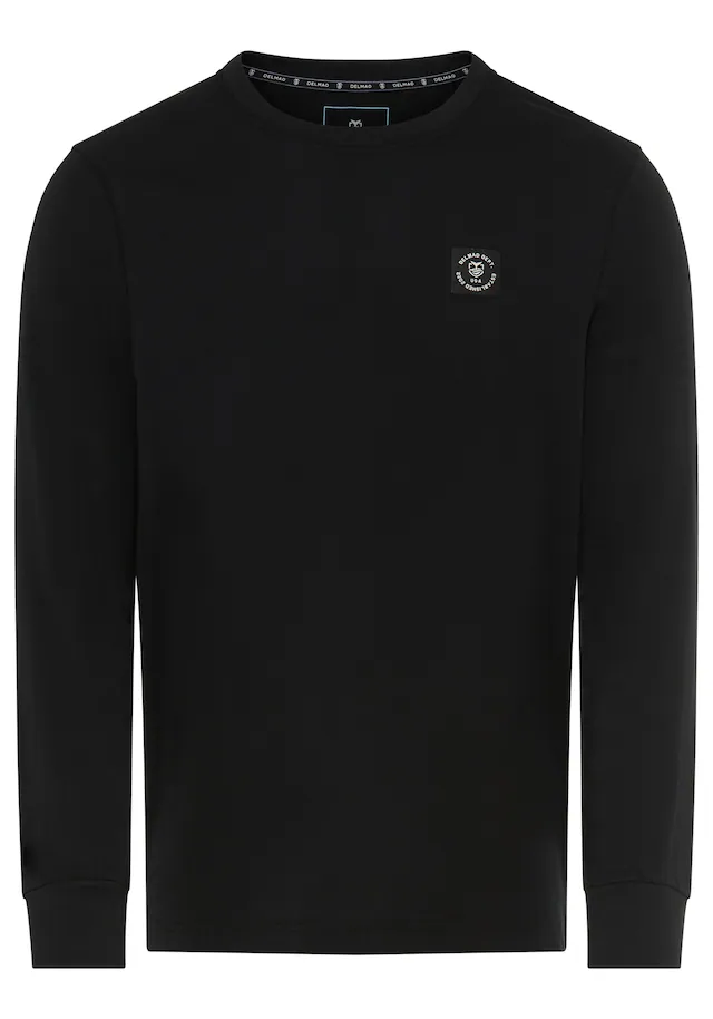 DELMAO Rundhalsshirt mit Markenlabel