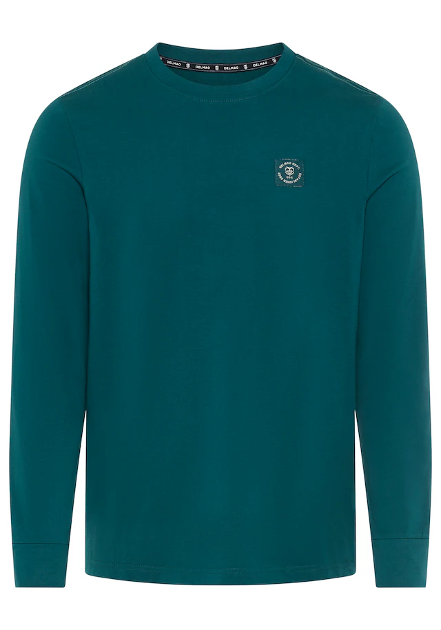 DELMAO Rundhalsshirt mit Markenlabel