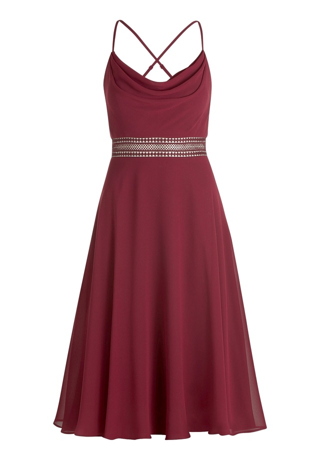 Vera Mont Cocktailkleid »Damen mit Wasserfallausschnitt« Ohne Tasche Stickerei