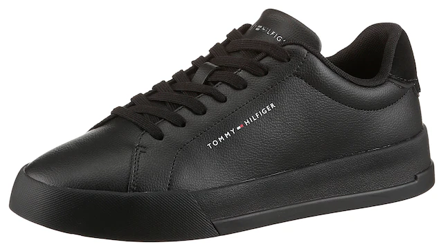 Tommy Hilfiger Sneaker »TH COURT LTH DETAIL ESS« , Freizeitschuh, Halbschuh, Schnürschuh mit seitlichem Logoschriftzug