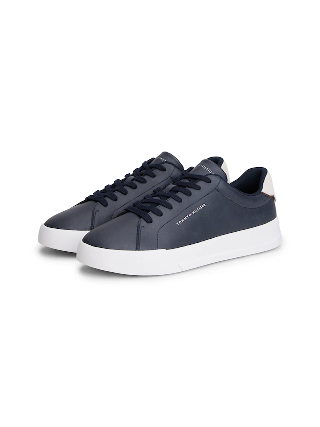 Tommy Hilfiger Sneaker »TH COURT LTH DETAIL ESS« , Freizeitschuh, Halbschuh, Schnürschuh mit seitlichem Logoschriftzug