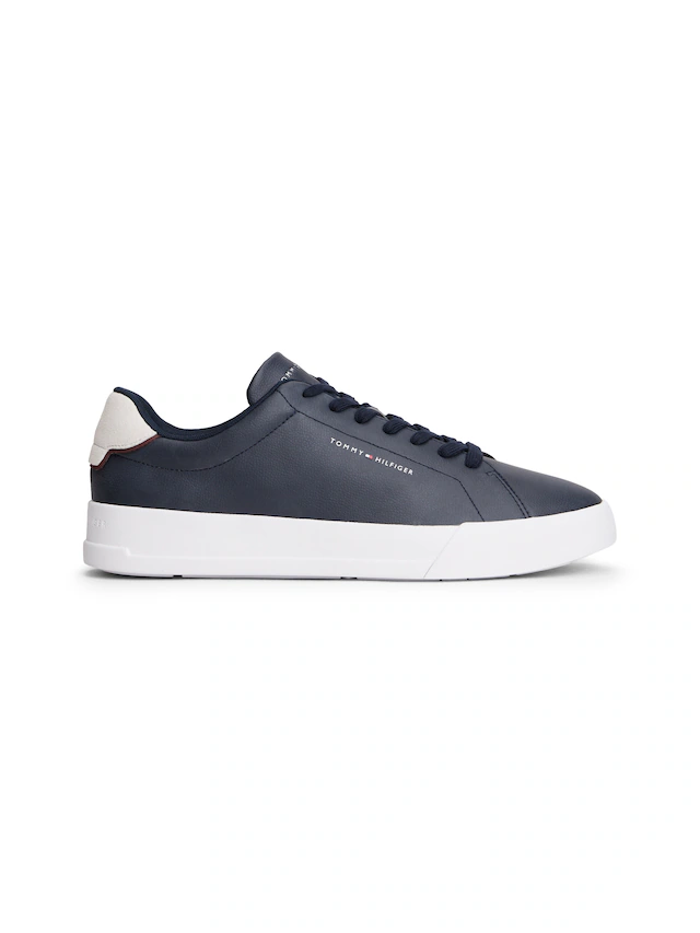Tommy Hilfiger Sneaker »TH COURT LTH DETAIL ESS« , Freizeitschuh, Halbschuh, Schnürschuh mit seitlichem Logoschriftzug