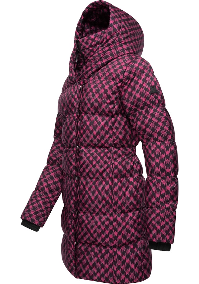 Ragwear Steppmantel »Niara Print« wasserdichter Mantel mit angesagtem Hahnentritt Muster