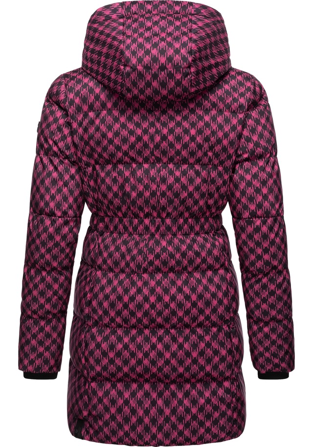 Ragwear Steppmantel »Niara Print« wasserdichter Mantel mit angesagtem Hahnentritt Muster