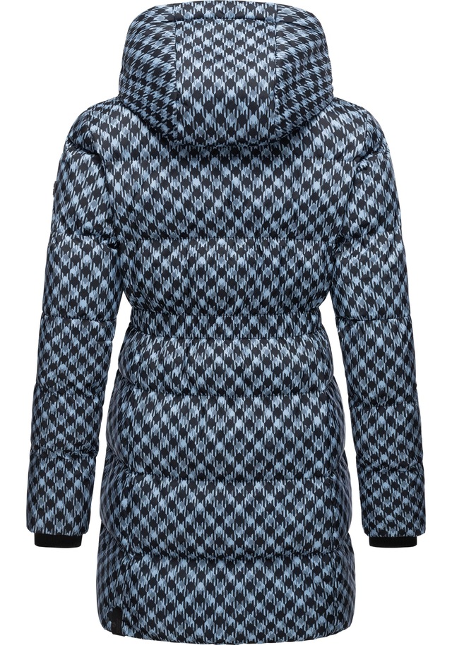 Ragwear Steppmantel »Niara Print« wasserdichter Mantel mit angesagtem Hahnentritt Muster