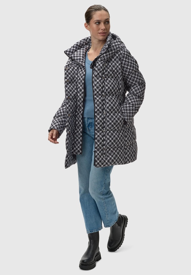 Ragwear Steppmantel »Niara Print« wasserdichter Mantel mit angesagtem Hahnentritt Muster