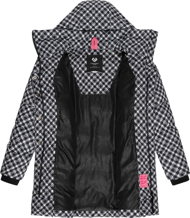 Ragwear Steppmantel »Niara Print« wasserdichter Mantel mit angesagtem Hahnentritt Muster