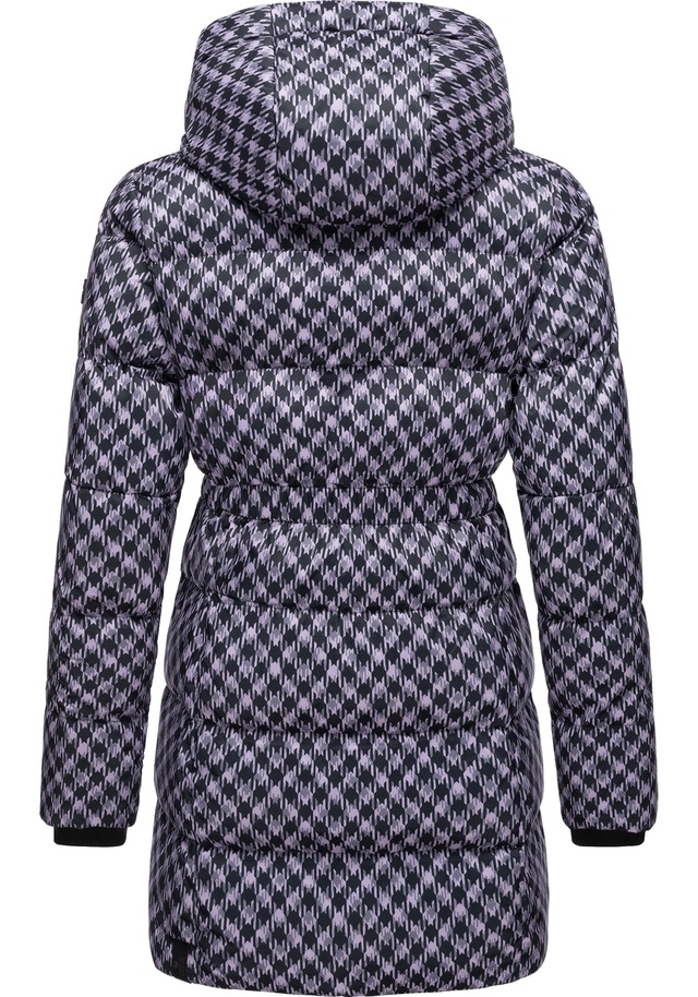 Ragwear Steppmantel »Niara Print« wasserdichter Mantel mit angesagtem Hahnentritt Muster