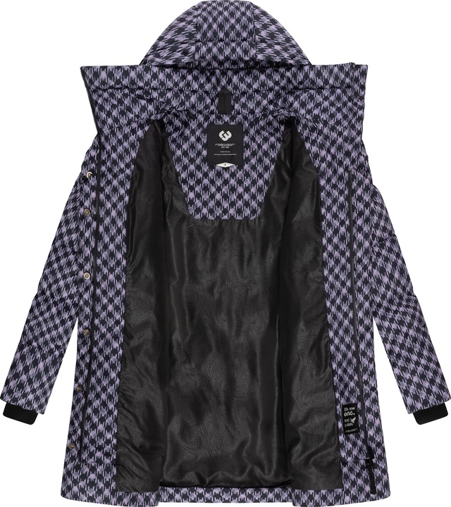 Ragwear Steppmantel »Niara Print« wasserdichter Mantel mit angesagtem Hahnentritt Muster