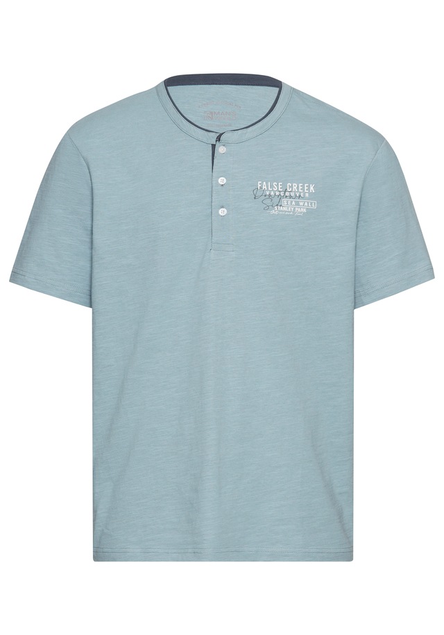 Man's World Henleyshirt mit Stehkragen-Optik und funktionaler Knopfleiste