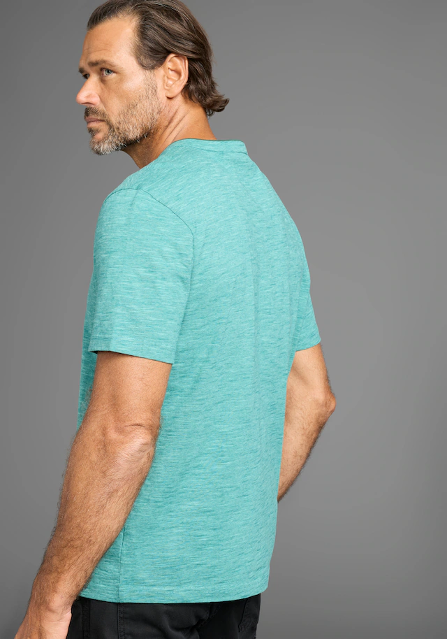 Man's World Henleyshirt mit Stehkragen-Optik und funktionaler Knopfleiste