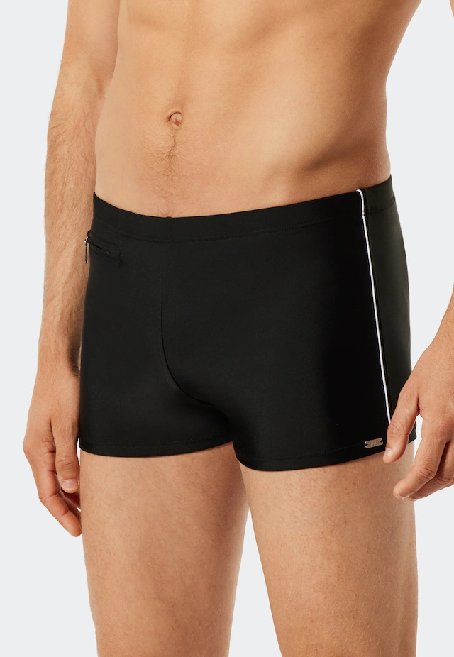 Schiesser Badehose »Nautical Casual« mit seitlichen Streifen, flache Reißverschlusstasche