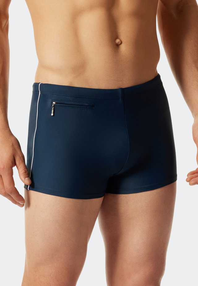 Schiesser Badehose »Nautical Casual« mit seitlichen Streifen, flache Reißverschlusstasche