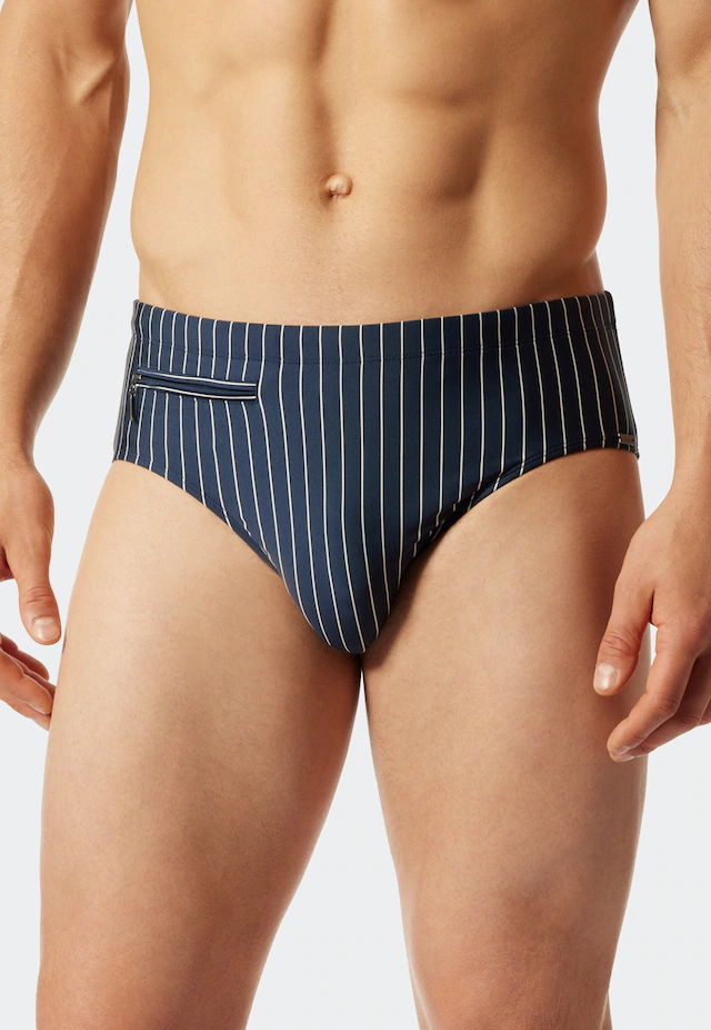 Schiesser Badeslip »Nautical Casual« mit weißen Streifen