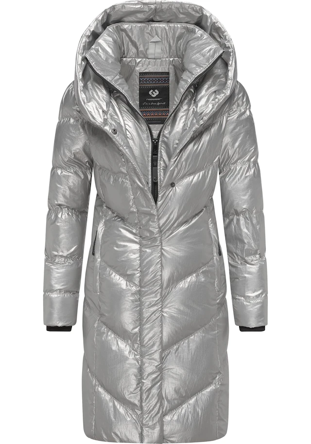 Ragwear Kurzmantel »Natalka Bling« Damen Wintermantel in schimmernder Optik