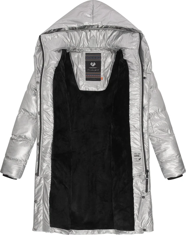 Ragwear Kurzmantel »Natalka Bling« Damen Wintermantel in schimmernder Optik