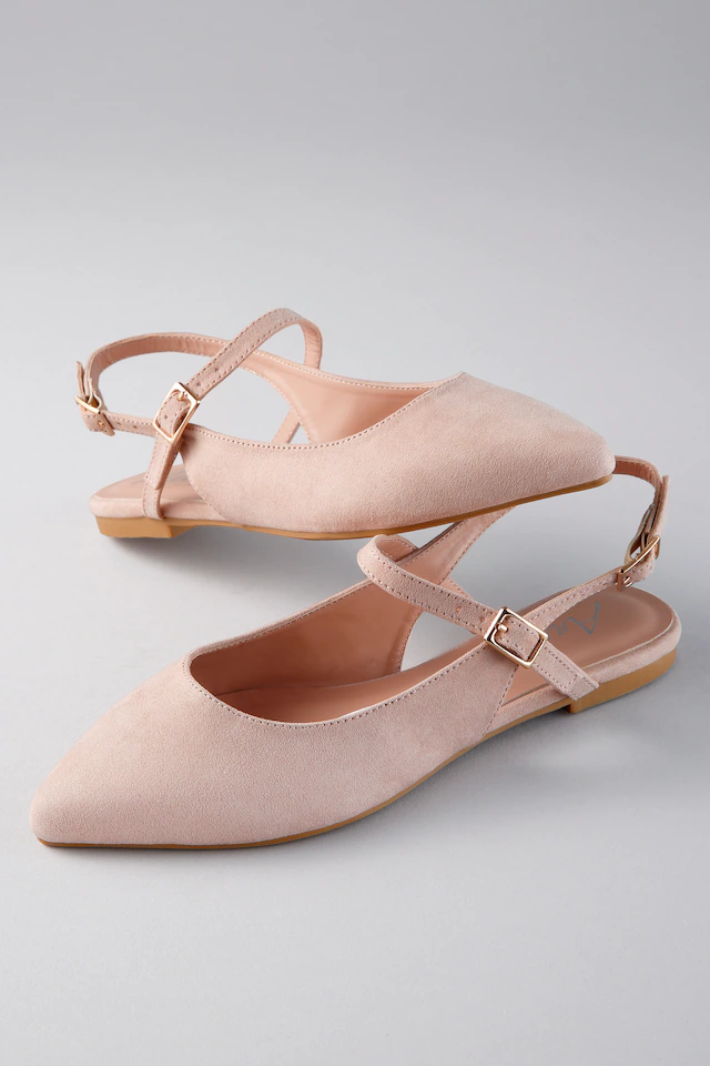 Aniston SHOES Slingpumps Flat, Sommerschuh, Riemchensandale - schmale Form