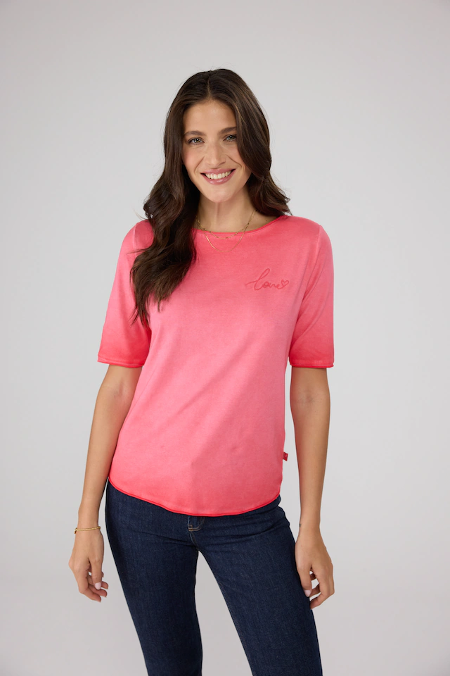 Lieblingsstück Rundhalsshirt »CandiceEP« mit Statement-Stickerei und im Batik-Look