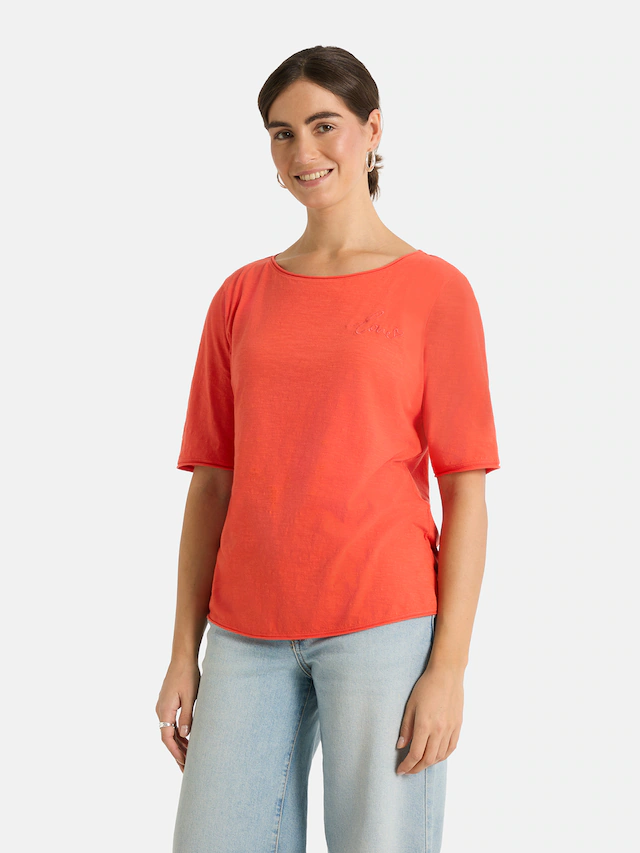 Lieblingsstück Rundhalsshirt »CandiceEP« mit Statement-Stickerei und im Batik-Look