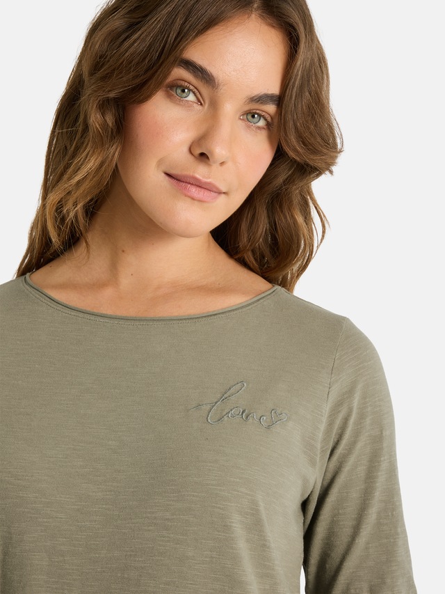 Lieblingsstück Rundhalsshirt »CandiceEP« mit Statement-Stickerei und im Batik-Look
