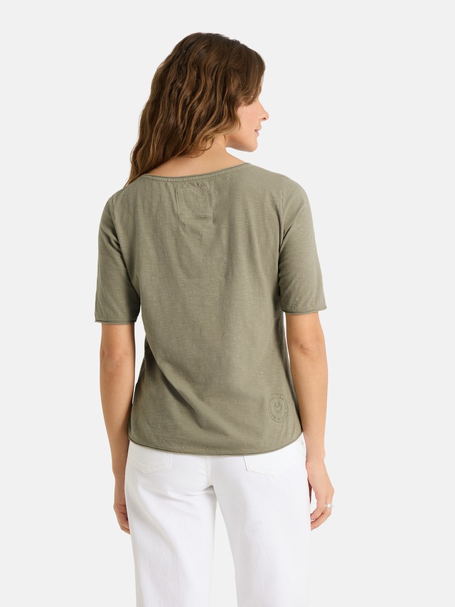 Lieblingsstück Rundhalsshirt »CandiceEP« mit Statement-Stickerei und im Batik-Look