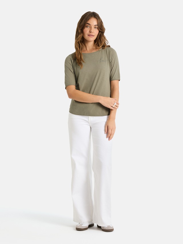 Lieblingsstück Rundhalsshirt »CandiceEP« mit Statement-Stickerei und im Batik-Look