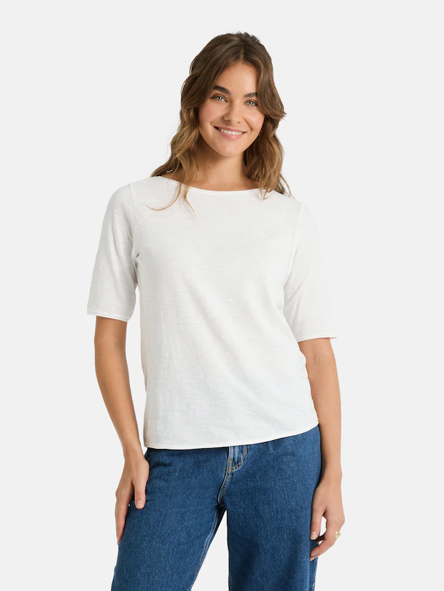 Lieblingsstück Rundhalsshirt »CandiceEP« mit Statement-Stickerei und im Batik-Look