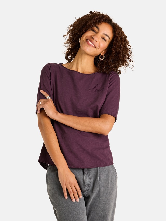 Lieblingsstück Rundhalsshirt »CandiceEP« mit Statement-Stickerei und im Batik-Look