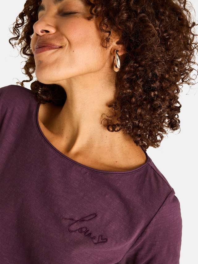 Lieblingsstück Rundhalsshirt »CandiceEP« mit Statement-Stickerei und im Batik-Look