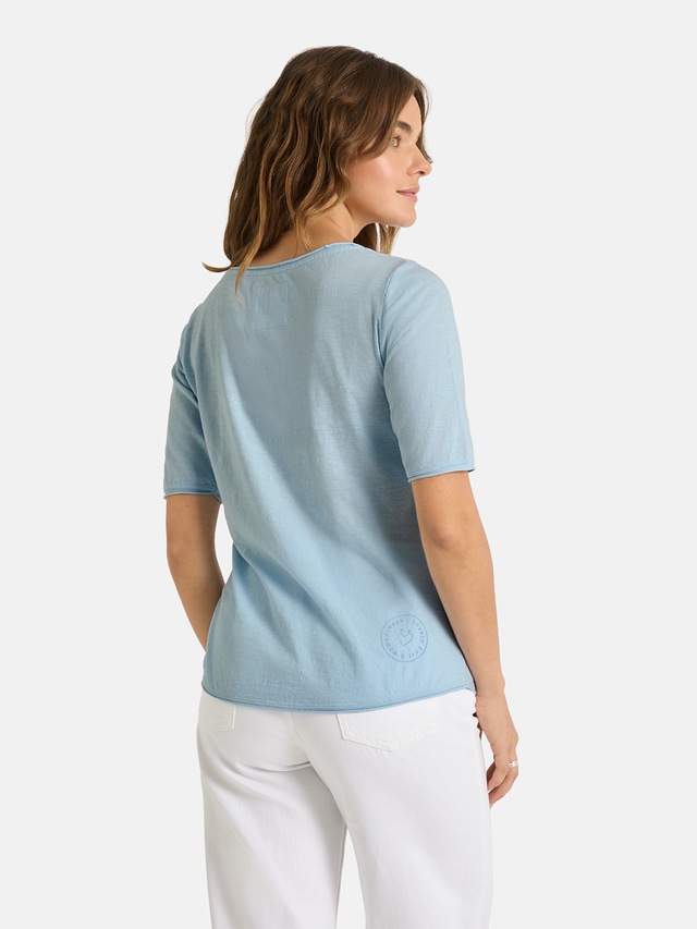 Lieblingsstück Rundhalsshirt »CandiceEP« mit Statement-Stickerei und im Batik-Look