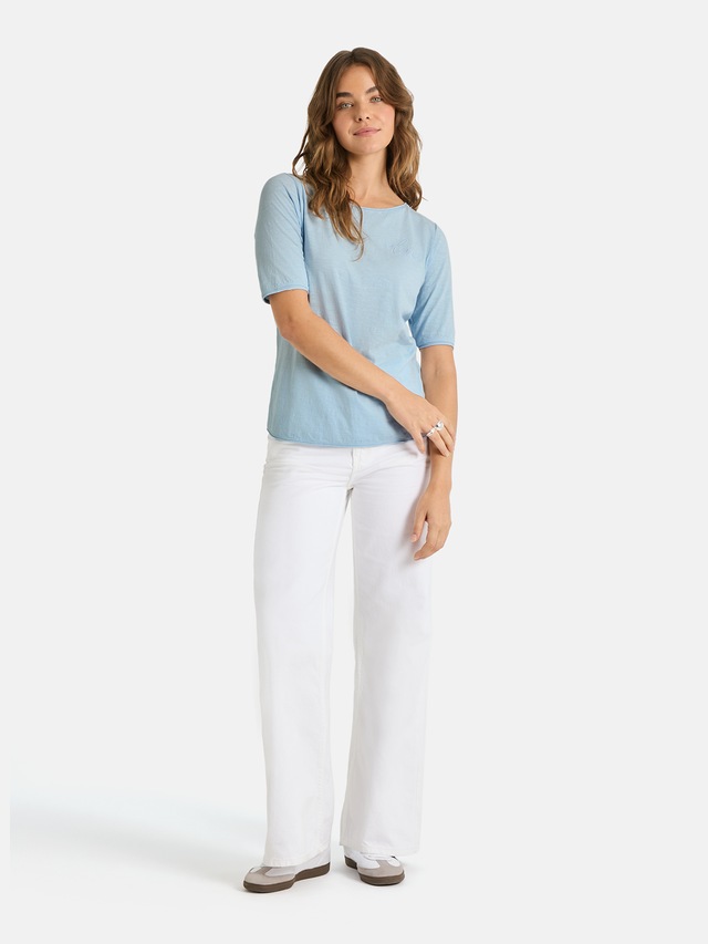 Lieblingsstück Rundhalsshirt »CandiceEP« mit Statement-Stickerei und im Batik-Look