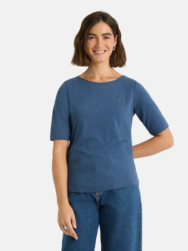 Lieblingsstück Rundhalsshirt »CandiceEP« mit Statement-Stickerei und im Batik-Look