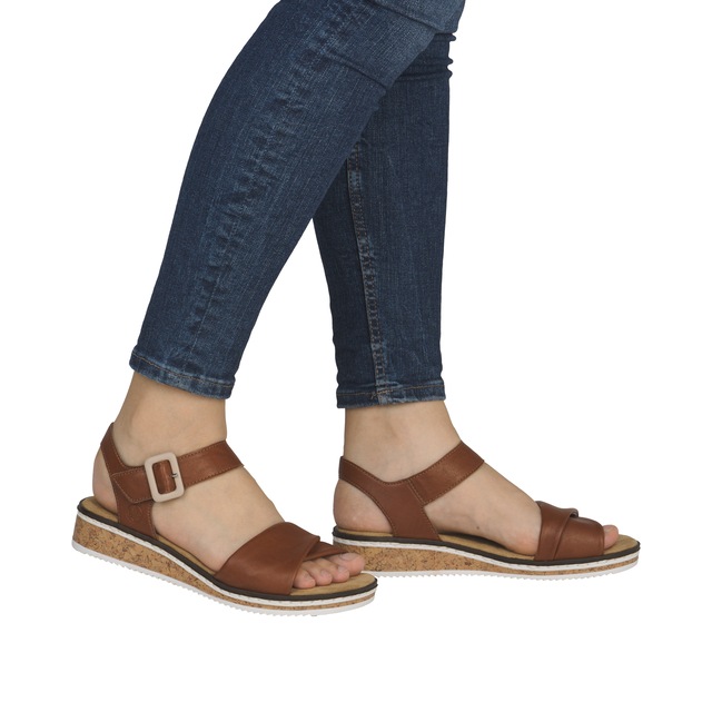 Rieker Sandalette Keilsandale, Sommerschuh, Urlaubsschuh mit Klettriemchen