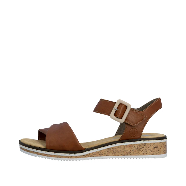 Rieker Sandalette Keilsandale, Sommerschuh, Urlaubsschuh mit Klettriemchen