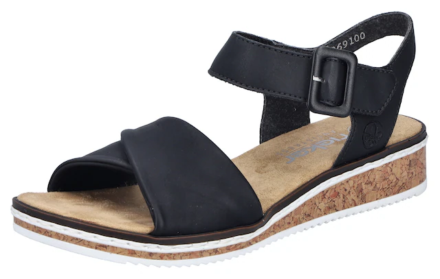 Rieker Sandalette Keilsandale, Sommerschuh, Urlaubsschuh mit Klettriemchen