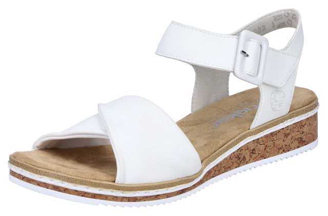Rieker Sandalette Keilsandale, Sommerschuh, Urlaubsschuh mit Klettriemchen