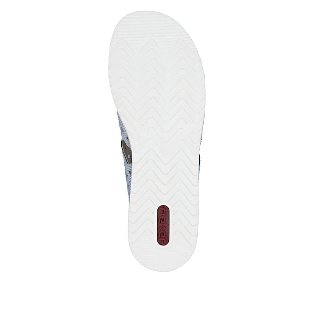 Rieker Pantolette Sommerschuh, Strandschuh, Hausschuh, Keilabsatz, mit Strass-Steinchen