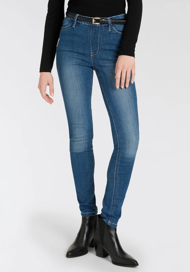Arizona Jeansjeggings Packung, 2er-Pack, enge Passform, Röhrenjeans, Used-Look-Waschung, hohe Leibhöhe