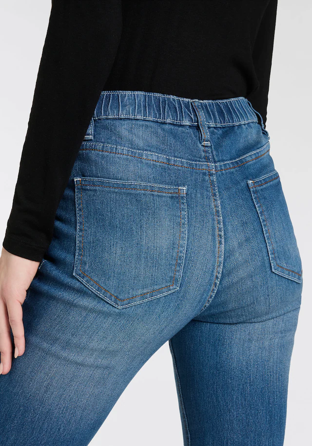 Arizona Jeansjeggings Packung, 2er-Pack, enge Passform, Röhrenjeans, Used-Look-Waschung, hohe Leibhöhe