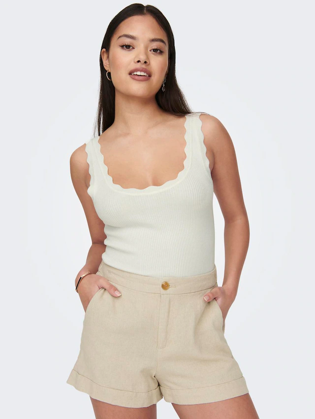 JDY Stricktop »JDYNANNA S/L SCALLOP EDGE TOP KNT NOOS« Viskosemischung