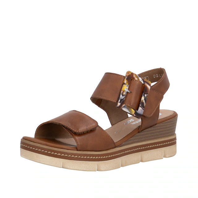Remonte Keilsandalette »Elisabeth Hurley-Collection« Keilabsatz, Riemensandale, Sommerschuh, auffällige Zierschnalle