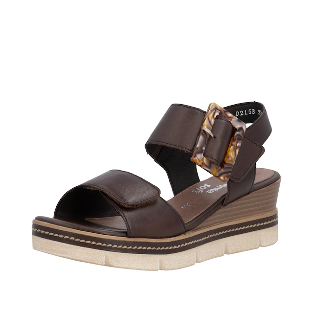 Remonte Keilsandalette »Elisabeth Hurley-Collection« Keilabsatz, Riemensandale, Sommerschuh, auffällige Zierschnalle
