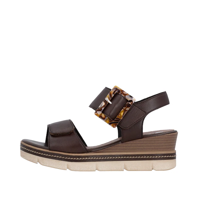 Remonte Keilsandalette »Elisabeth Hurley-Collection« Keilabsatz, Riemensandale, Sommerschuh, auffällige Zierschnalle