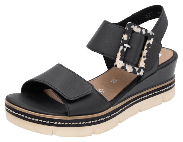 Remonte Keilsandalette »Elisabeth Hurley-Collection« Keilabsatz, Riemensandale, Sommerschuh, auffällige Zierschnalle