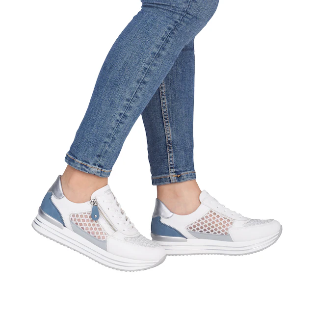 Remonte Plateausneaker , Freiezitschuh, Halbschuh, Schnürschuh, vegan, Kontrastbesatz