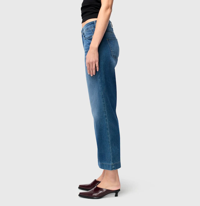 MAC Weite Jeans »DREAM WIDE« mit Fransen am Saum