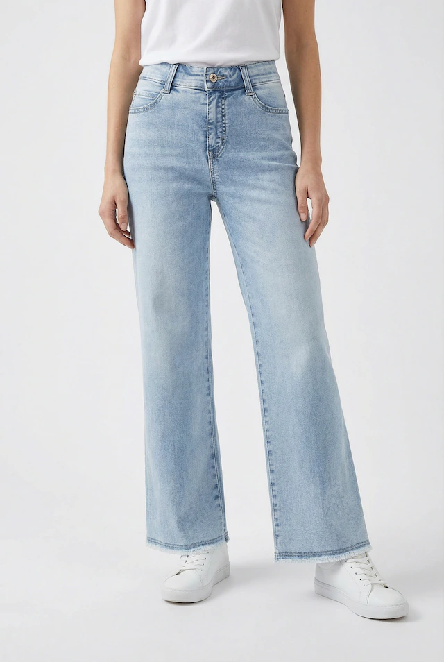 MAC Weite Jeans »DREAM WIDE« mit Fransen am Saum