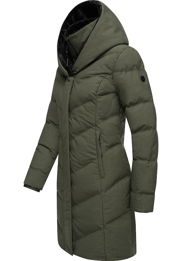 Ragwear Steppmantel »Natalka Cosy« wasserdichter Mantel mit flauschigem Kunstfell-Kragen