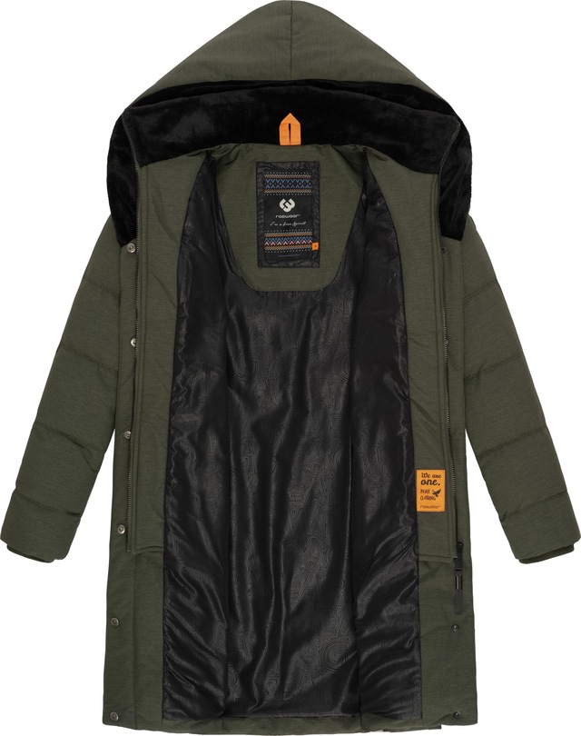 Ragwear Steppmantel »Natalka Cosy« wasserdichter Mantel mit flauschigem Kunstfell-Kragen