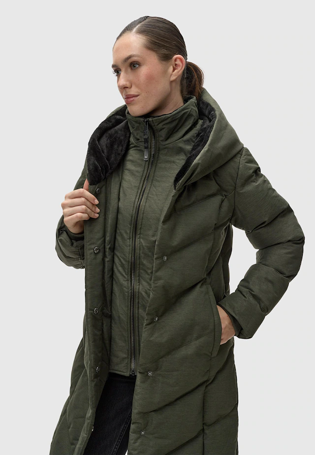 Ragwear Steppmantel »Natalka Cosy« wasserdichter Mantel mit flauschigem Kunstfell-Kragen